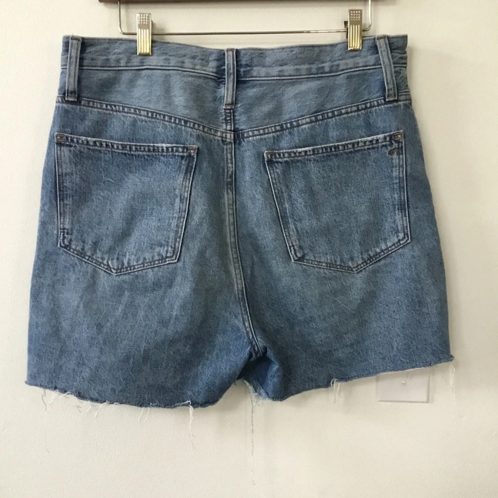 Madewell High-Rise Long Denim Shorts in Brightwater Wash